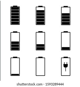Phone battery vector icon. Flat icon symbol charging telephone battery
