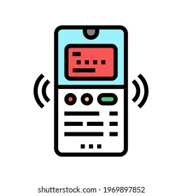 phone binding card color icon vector. phone binding card sign. isolated symbol illustration