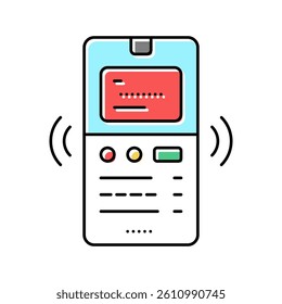 phone binding card color icon vector. phone binding card sign. isolated symbol illustration