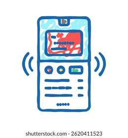 phone binding card doodle icon sketch vector. phone binding card sign. isolated symbol illustration