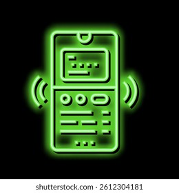 phone binding card neon light sign vector. phone binding card illustration