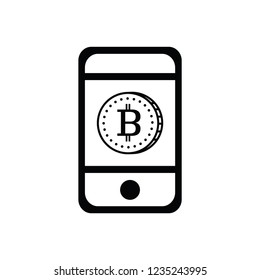 A Phone bitcoin symbol inside