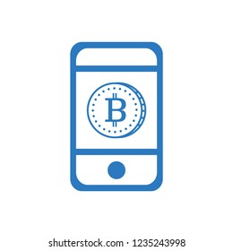 A Phone bitcoin symbol inside
