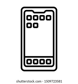phone black outline icon vector