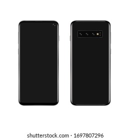 Phone black smartphone on a white background