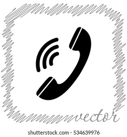 Phone  black  vector icon