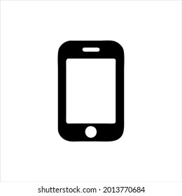 Telefonisch schwarze Vektorsymbol auf weißem Hintergrund.