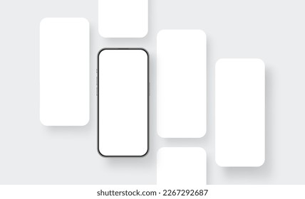 Phone With Blank App Screens. Mockup for Mobile Apps Designs. Vector Illustration