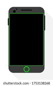 Phone with blank black screen front view