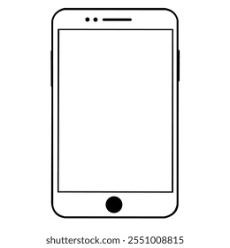 Teléfono con el Vector en blanco del icono de la pantalla