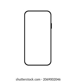 phone blank screen isolated on white background