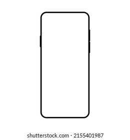 teléfono con pantalla en blanco aislado en fondo blanco