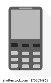 Phone with blank white screen front view