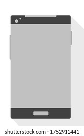 Phone with blank white screen front view