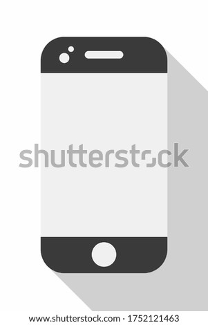 Phone with blank white screen front view
