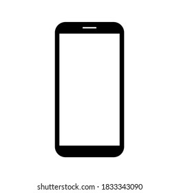 phone with blank white screen isolated on white background