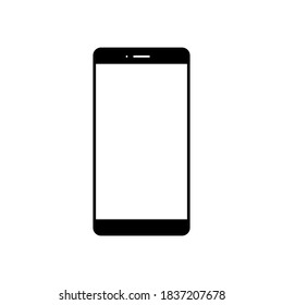 phone with blank white screen isolated on white