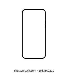 phone with blank white screen isolated on white background. vector illustration