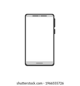 Telefon mit weißem, leerem Bildschirm einzeln auf weißem Hintergrund. Vektorgrafik, flaches realistisches Design, eps10.