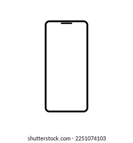 teléfono con pantalla blanca en blanco aislado en fondo blanco