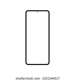 phone with blank white screen isolated on white background