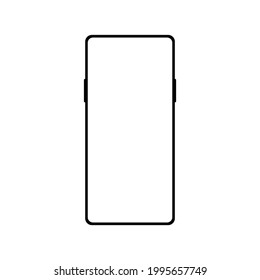 phone with blank white screen. modern smart device isolated on white background