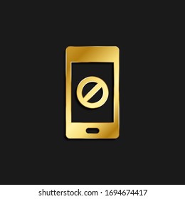 phone, block gold icon. Vector illustration of golden style
