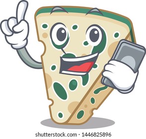 With phone blue cheese in the cartoon shape