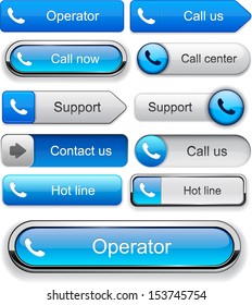 Phone blue design elements for website or app. Vector eps10.