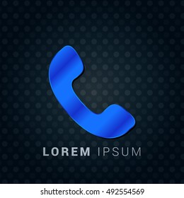 Phone Blue metallic chromium precious Icon / Logo Design