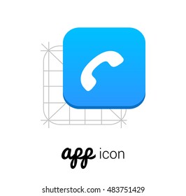 Phone Blue Mobile App UI/UX Button Corporate Logo / Icon Design