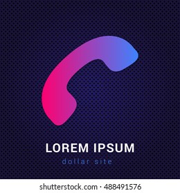 Phone Blue & Red colorful gradient attractive bright material Icon / Logo Design