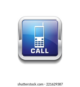Phone Blue Vector Icon Button