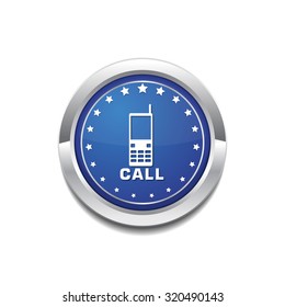 Phone Blue Vector Icon Button