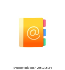 Phone book, address book icon in gradient color style
