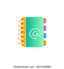 Phone book, address book icon in gradient color style