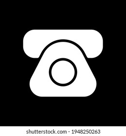 Phone book app dark mode glyph icon. Searching contact on mobile device, communication. Phone calls. Smartphone UI button. White silhouette symbol on black space. Vector isolated illustration