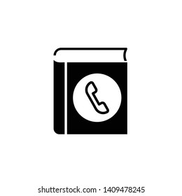 phone book. black and white icon