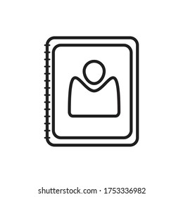 Phone Book Block Style Icon Vector Illustration Design. Phone Book Icon. Phone Number List Icon. Simple, Flat, Black.