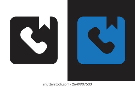 Phone with book border logo icon. Great logo icon for, industry office, social media, entertainment and web.