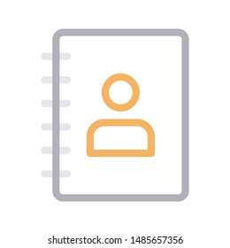 phone book colour line vector icon