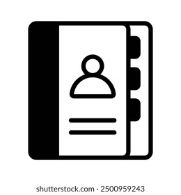 Phone book, contact book icon in trendy style, address book vector