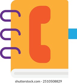 Ilustración plana del Vector del icono del contacto de la libreta de teléfono