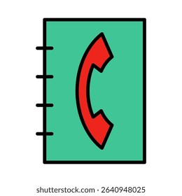 Phone Book Contact List Vector Icon Set - Communication, Directory, Call, Support, Information, Outline, Flat, Editable Line Weight