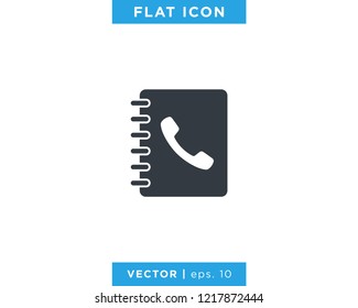 Phone Book, Contacts Icon Vector Design Template.