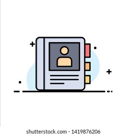 Phone, Book, Diary, Info Business Logo Template. Flat Color