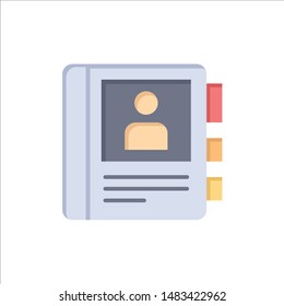 Phone, Book, Diary, Info  Flat Color Icon. Vector icon banner Template