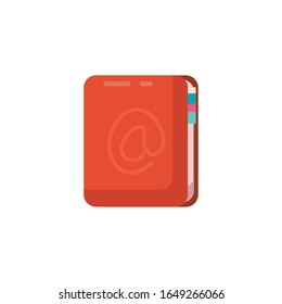 Phone book fill style icon design, Call telephone communication hotel office public dial connection and technology theme Vector illustration