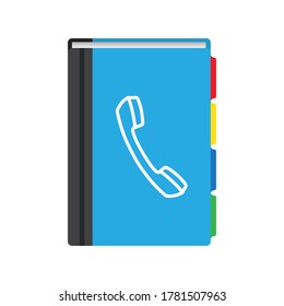 Phone book flat icon. Contact list. Vector illustration, isolated on a white background