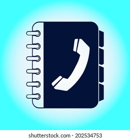Phone book flat icon. Flat design style.